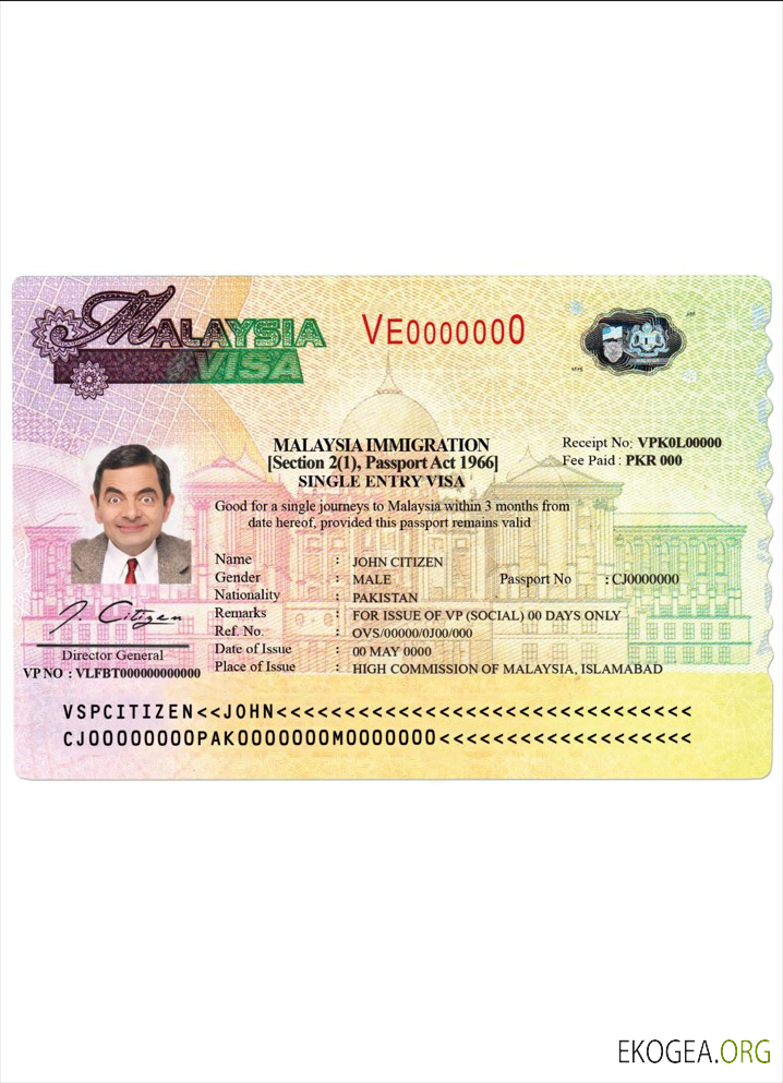 Visa Malaisie template